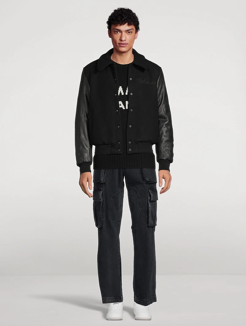 Wool And Leather Varsity Jacket