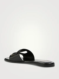 VLOGO Cut-Out Leather Slide Sandals