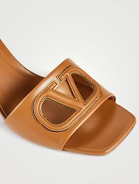 VLOGO Cut-Out Leather Mules