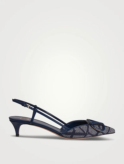 VLOGO Toile Iconographe Slingback Pumps