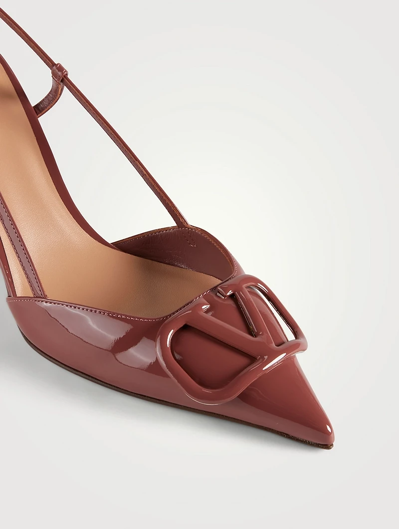 VLOGO Patent Leather Slingback Pumps