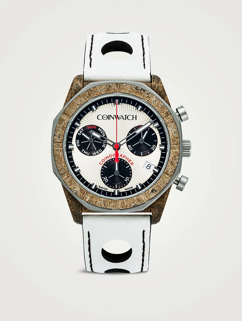 Medallion Coinographer Vegan Leather Watch