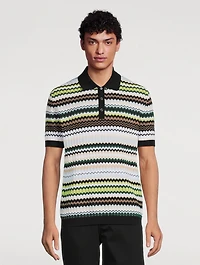 Zig Zag Cotton Polo Shirt