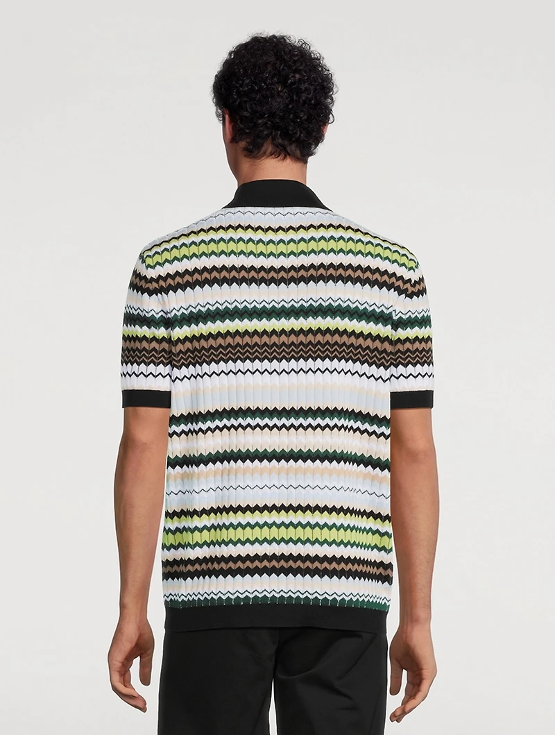 Zig Zag Cotton Polo Shirt