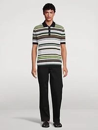 Zig Zag Cotton Polo Shirt