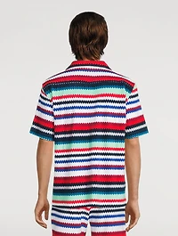 Cotton And Nylon Short-Sleeve Shirt