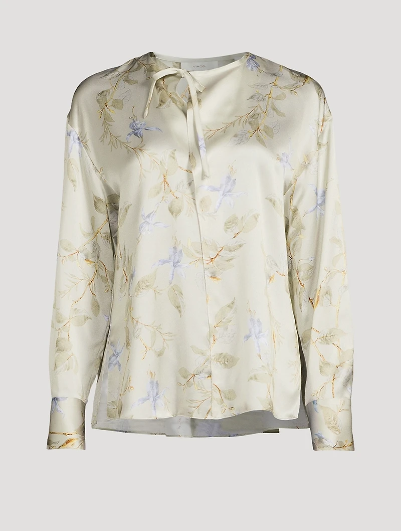 Silk Blouse Bellflower Print