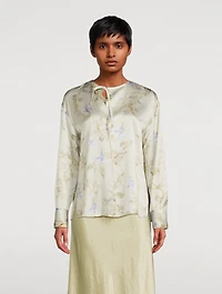 Silk Blouse Bellflower Print