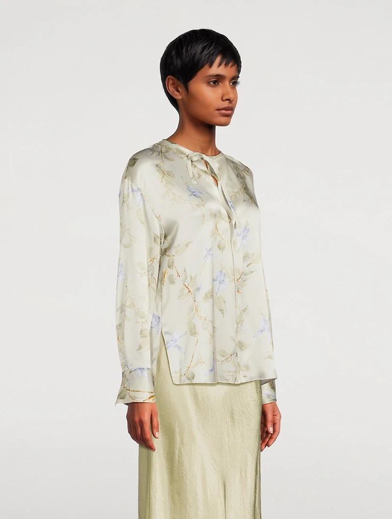 Silk Blouse Bellflower Print
