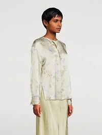 Silk Blouse Bellflower Print