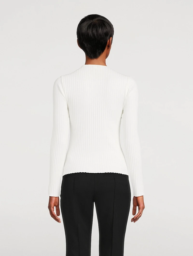 Ribbed Long-Sleeve Henley Shirt