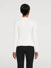 Ribbed Long-Sleeve Henley Shirt