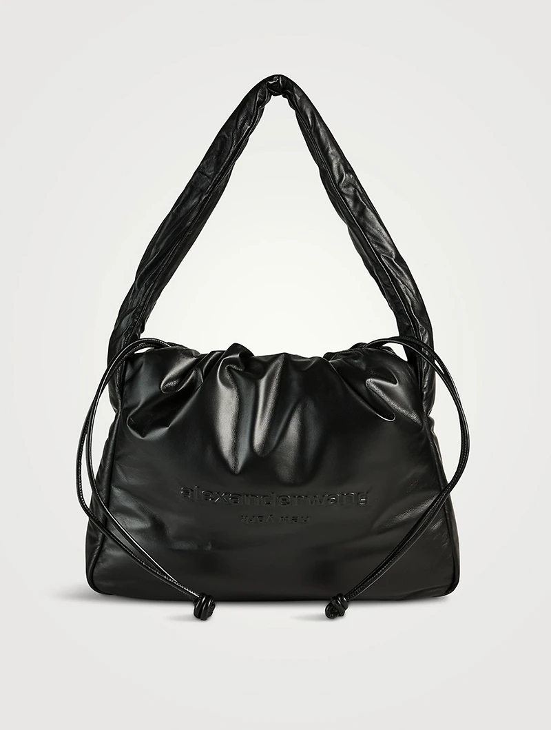 Large Ryan Puff Leather Shoulder Bag