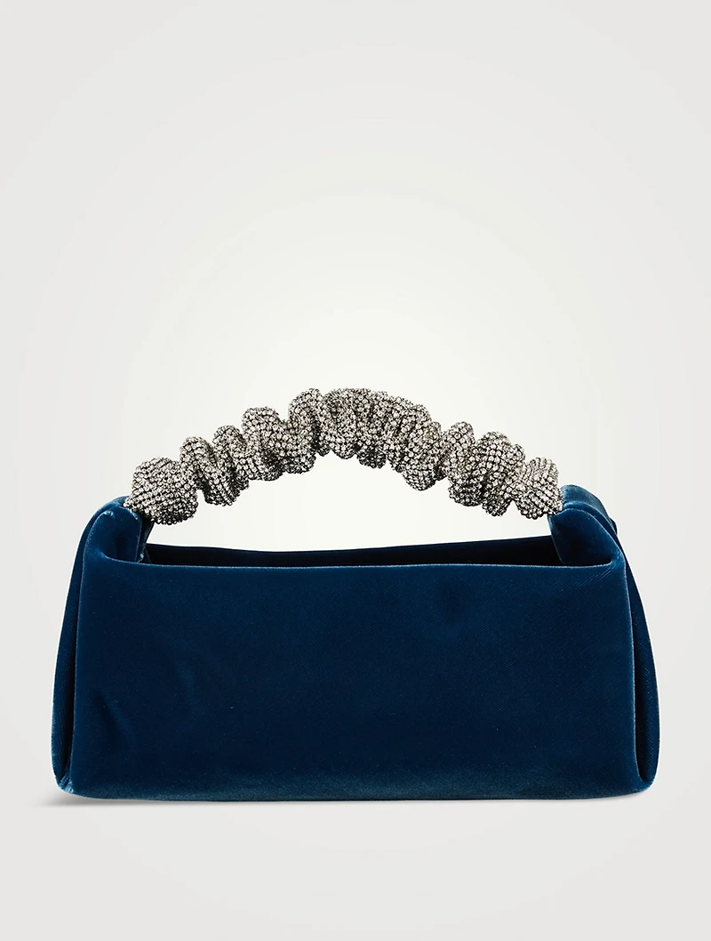 Mini Scrunchie Embellished Velvet Shoulder Bag