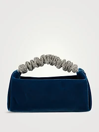 Mini Scrunchie Embellished Velvet Shoulder Bag