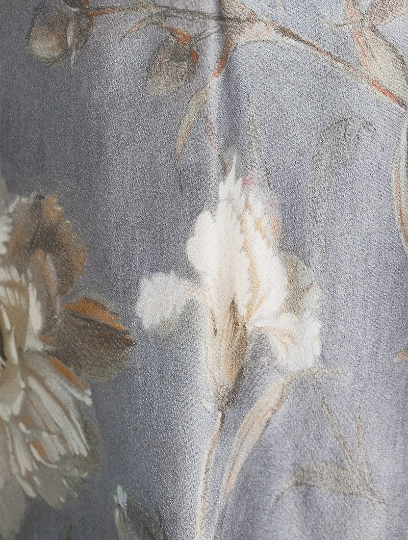 Night Carnation Silk Bias Blouse