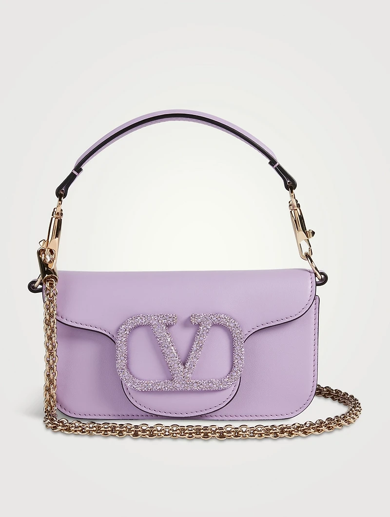 Small Locò Crystal-Embellished Leather Shoulder Bag