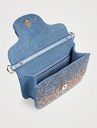 Small Locò Embellished Denim Shoulder Bag
