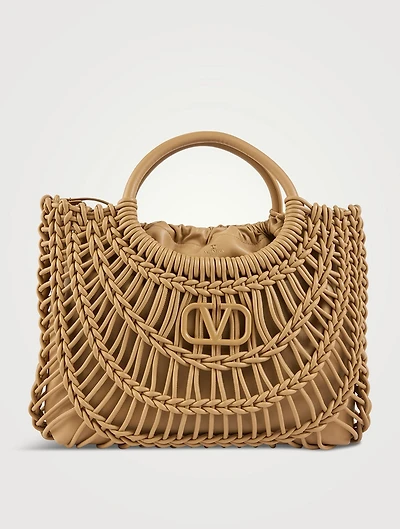 Woven Leather Tote Bag