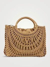 Woven Leather Tote Bag