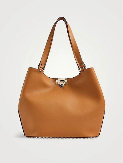 Rockstud Leather Tote Bag
