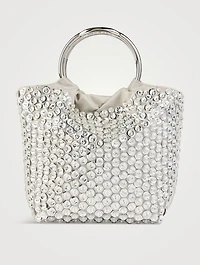 Small Carry Secrets Embellished Satin Tote Bag