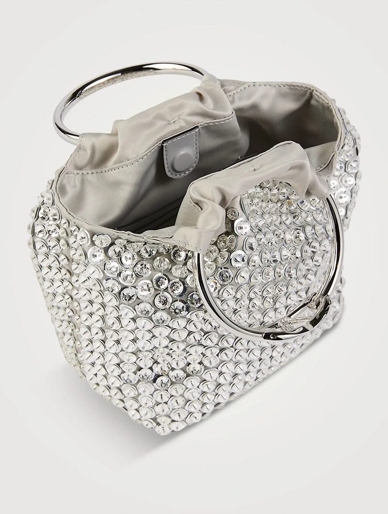 Small Carry Secrets Embellished Satin Tote Bag