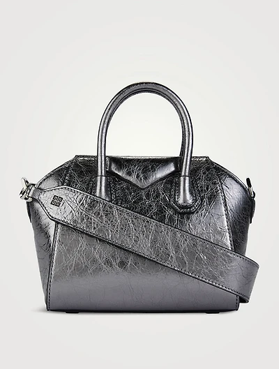 Toy Antigona Metallic Leather Bag