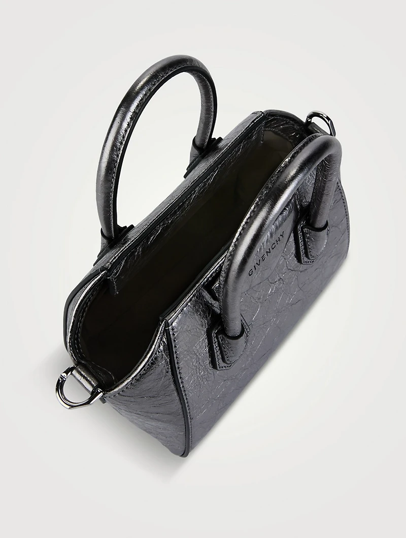 Toy Antigona Metallic Leather Bag