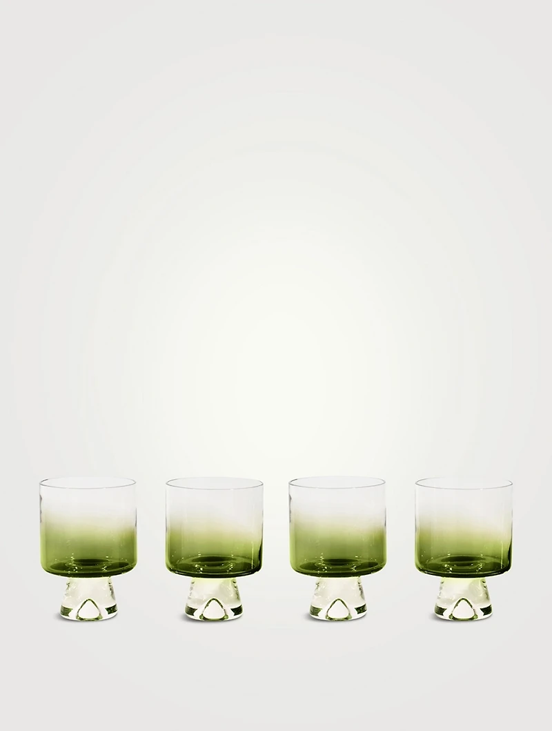 Four-Piece Tank Set Low Ball Glass Set