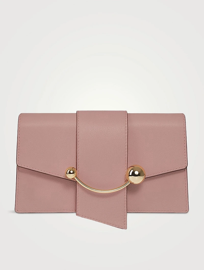 Crescent On A Chain Leather Crossbody Bag