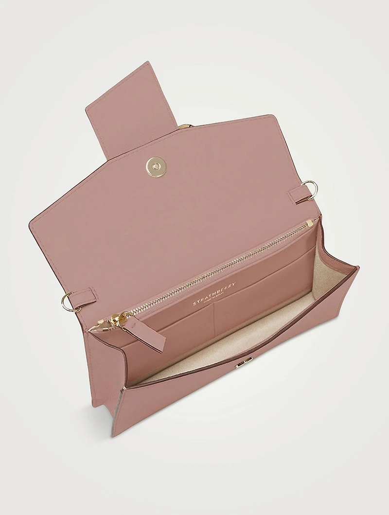 Crescent On A Chain Leather Crossbody Bag