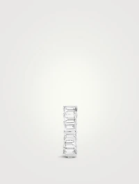 14K Gold Diamond Baguette Huggie Hoop Earring