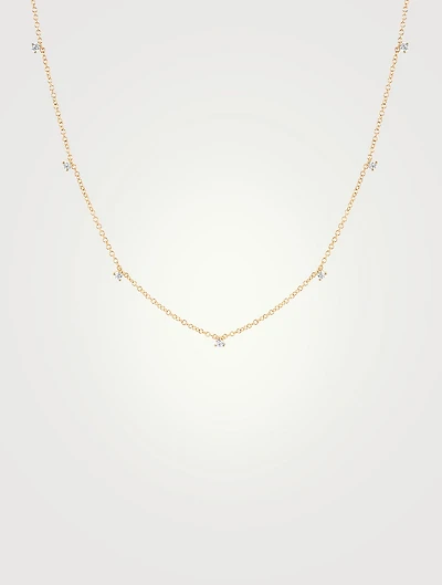 14K Gold Seven Diamond Necklace