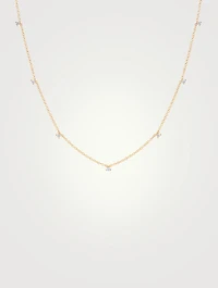 14K Gold Seven Diamond Necklace