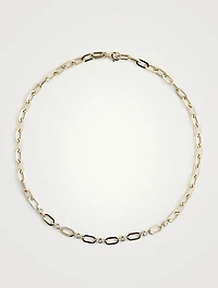 14K Gold Diamond Pillow Jumbo Link Chain Necklace