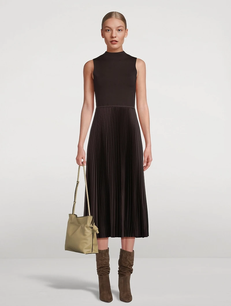 Pleated Midi Dress