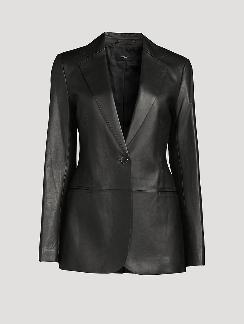 Slim Leather Blazer