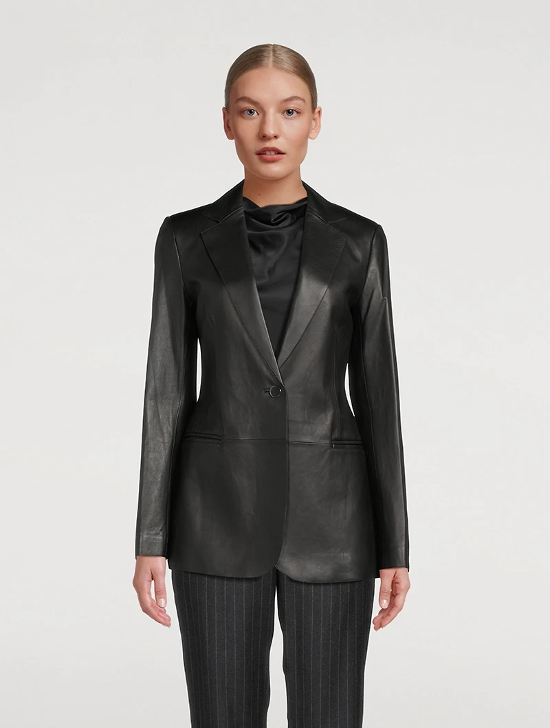 Slim Leather Blazer