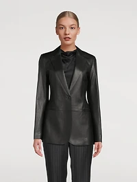 Slim Leather Blazer