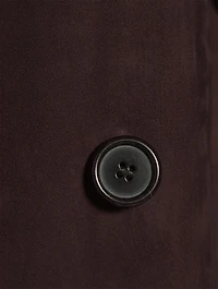 Double-Breasted Suede Trench Coat