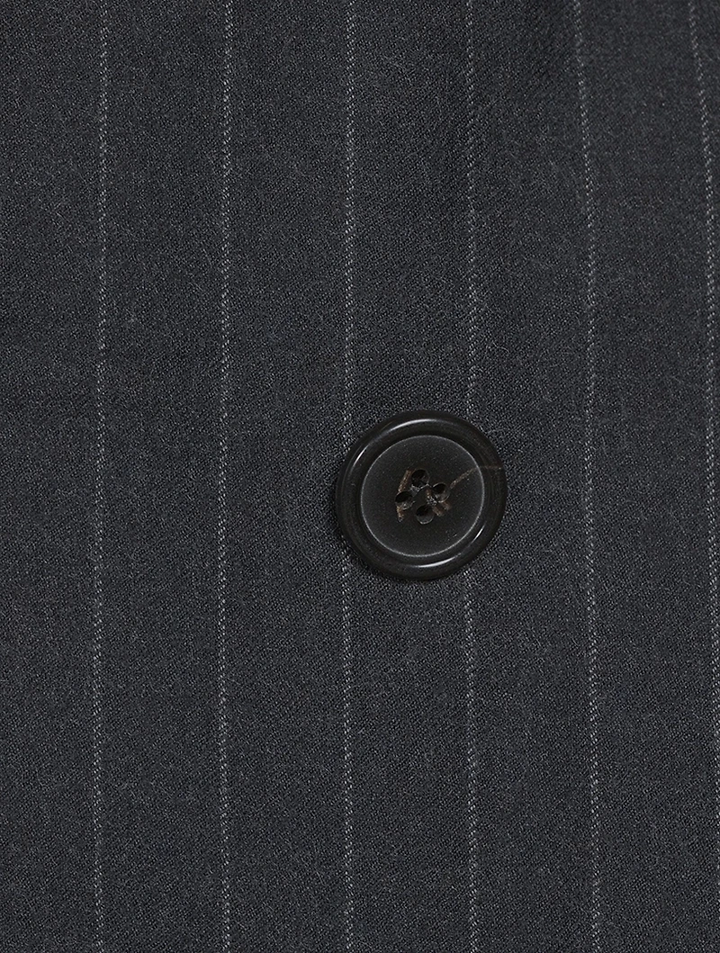 Double-Breasted Wool Blazer Pinstripe Print