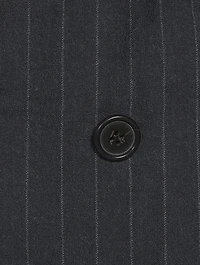 Double-Breasted Wool Blazer Pinstripe Print