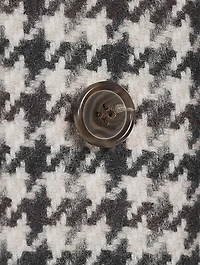 Double-Breasted Wool Blazer Houndstooth Print