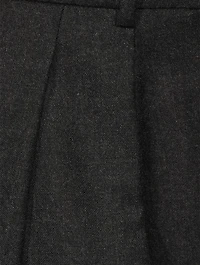 Flannel Wool Wide-Leg Trousers