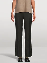 Flannel Wool Straight-Leg Trousers
