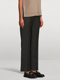 Flannel Wool Straight-Leg Trousers