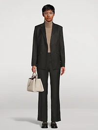 Flannel Wool Straight-Leg Trousers