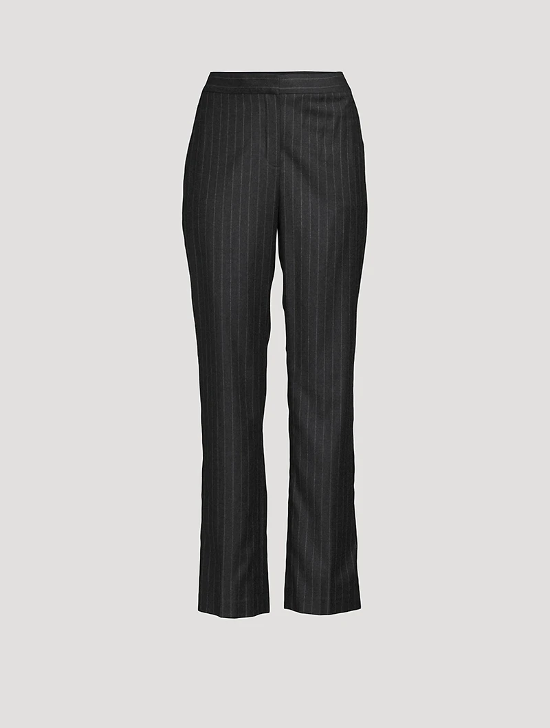 Straight-Leg Trousers Pinstripe Print