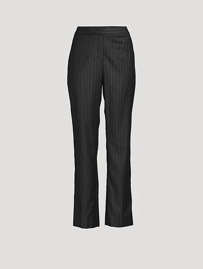 Straight-Leg Trousers Pinstripe Print